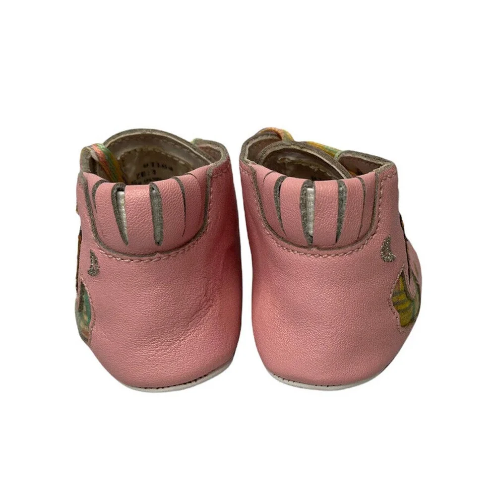 Vintage 1980s Girls Osh Kosh B'gosh Infant Pink Leather Hi Tops Baby‎ Shoes Sz 1